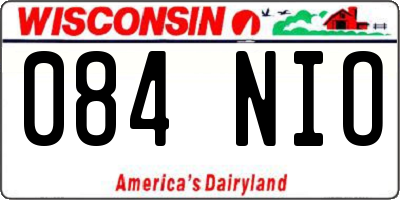 WI license plate 084NIO