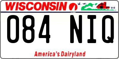 WI license plate 084NIQ