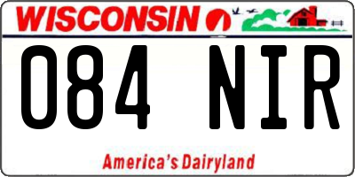 WI license plate 084NIR