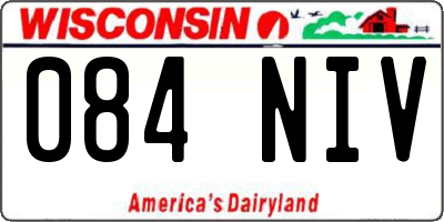 WI license plate 084NIV