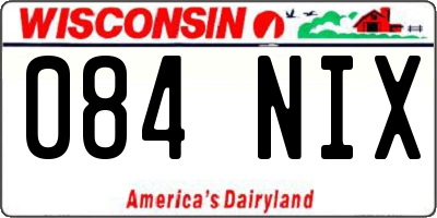 WI license plate 084NIX