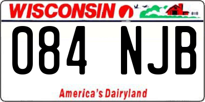WI license plate 084NJB