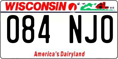 WI license plate 084NJO