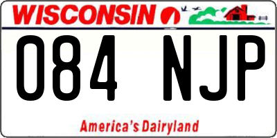 WI license plate 084NJP