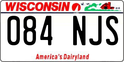WI license plate 084NJS