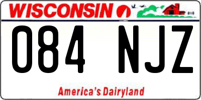 WI license plate 084NJZ