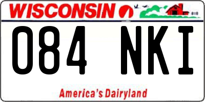 WI license plate 084NKI