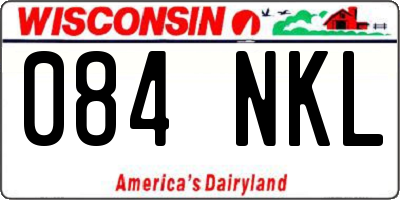 WI license plate 084NKL