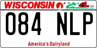 WI license plate 084NLP