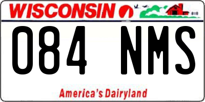 WI license plate 084NMS