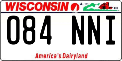 WI license plate 084NNI