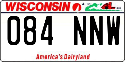 WI license plate 084NNW