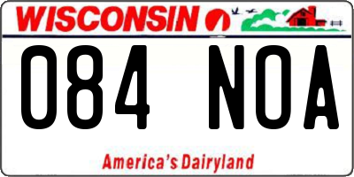 WI license plate 084NOA
