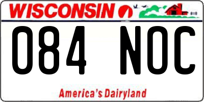WI license plate 084NOC