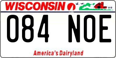 WI license plate 084NOE