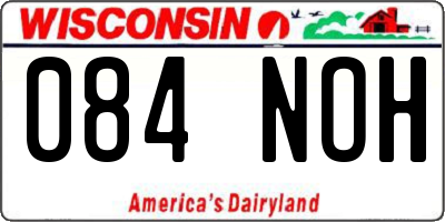 WI license plate 084NOH