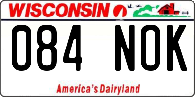 WI license plate 084NOK