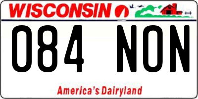 WI license plate 084NON