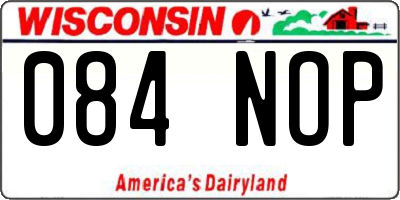 WI license plate 084NOP