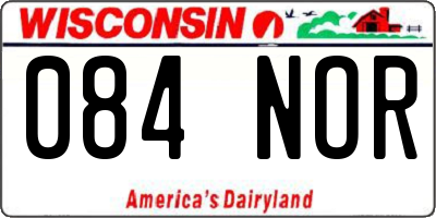 WI license plate 084NOR