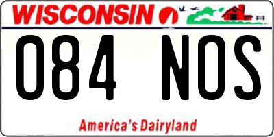 WI license plate 084NOS