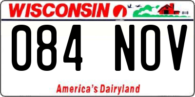 WI license plate 084NOV