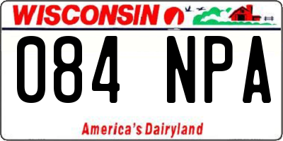 WI license plate 084NPA