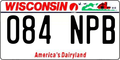WI license plate 084NPB