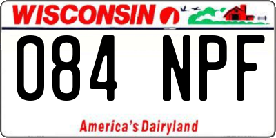 WI license plate 084NPF