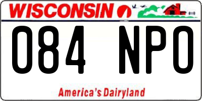 WI license plate 084NPO