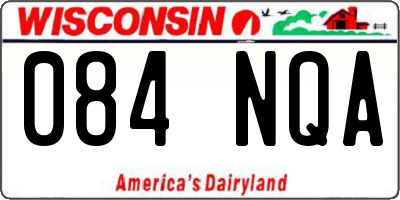 WI license plate 084NQA