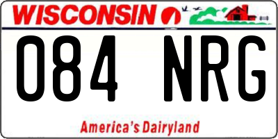 WI license plate 084NRG
