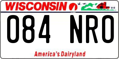 WI license plate 084NRO