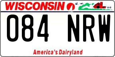 WI license plate 084NRW