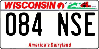 WI license plate 084NSE