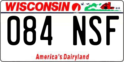 WI license plate 084NSF