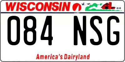 WI license plate 084NSG
