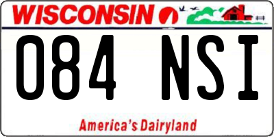 WI license plate 084NSI