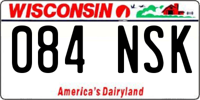 WI license plate 084NSK