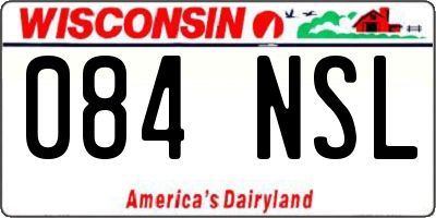 WI license plate 084NSL