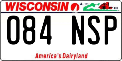 WI license plate 084NSP