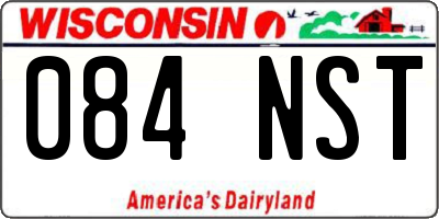 WI license plate 084NST