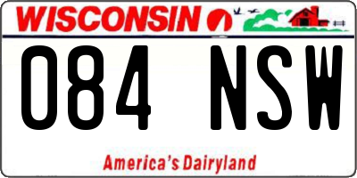 WI license plate 084NSW
