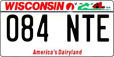 WI license plate 084NTE