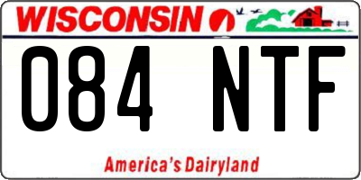 WI license plate 084NTF