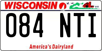 WI license plate 084NTI