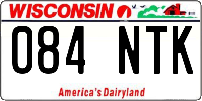 WI license plate 084NTK
