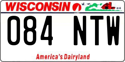WI license plate 084NTW