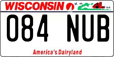 WI license plate 084NUB
