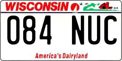 WI license plate 084NUC